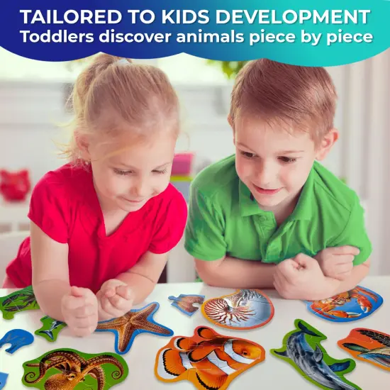 QUOKKA Toddler Puzzles Ages 2-4 - Large Floor Puzzles for Kids 3-5 - 8 Realistic Animal Shapes | Extra Thick Cardboard | Preschool Learning Game - 40 Big Piece Gift for Toddlers 1-3 Years Old {4}