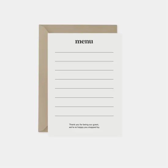 Blank Menu Card {1}