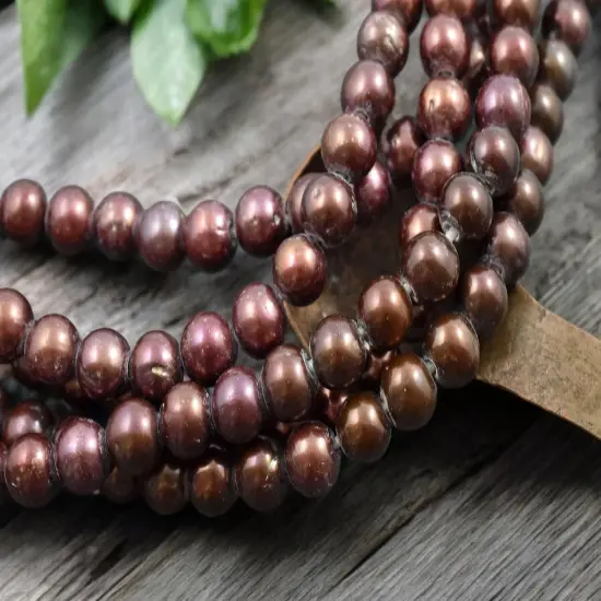 9x10mm Mauve Pink Large Hole Fresh Water Nugget Pearls (8" Strand) {1}