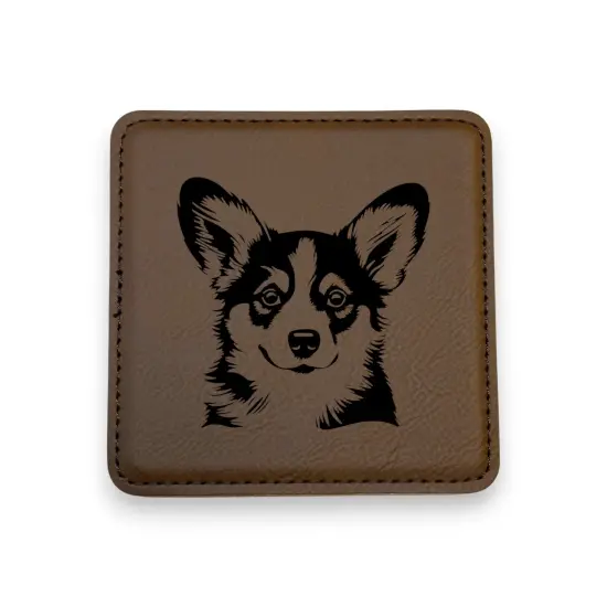 Coaster - Corgi - SET OF 2 - Leather or Stitched Cork Black/Silver {2}