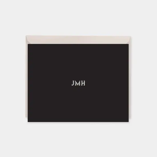 Monogram Note Cards with Beveled Type {3}
