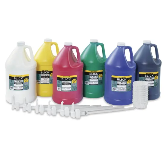 Blick Student Tempera Paints - Set of 6, Pump Kit, Basic Colors, Gallon {2}