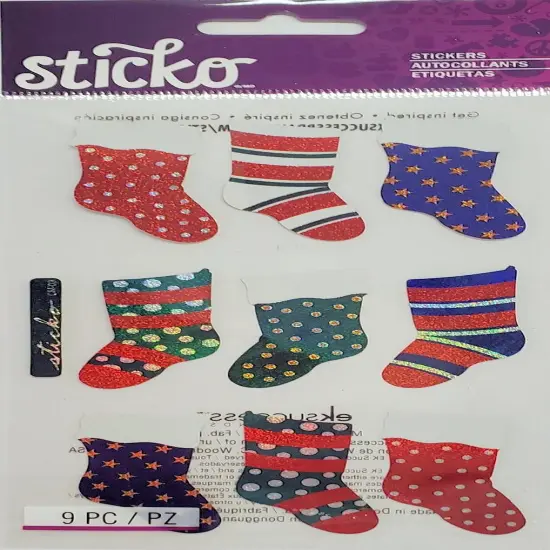 Sticko Christmas Stockings Foil Flat Stickers {1}