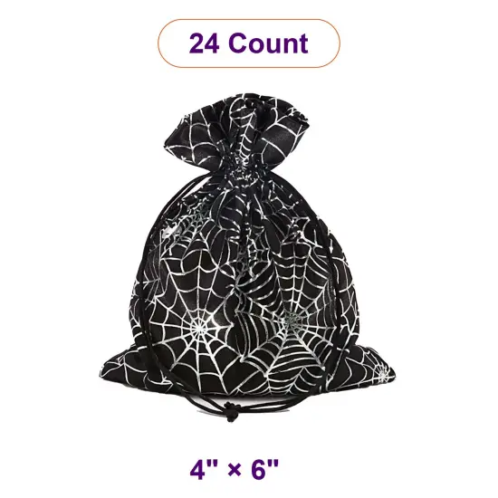 Spider Web Fabric Bags 4&rdquo; x 6&rdquo; for Spooky Celebrations {1}