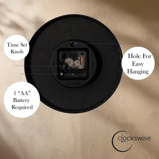 Clockswise Black Analog Clock &ndash; Silent, Non-Ticking for Wall, Office Desk, Table and Shelf, Battery-Operated Perfect for Home Office, Farmhouse Kitchen Decor, Bathroom, School and Bedroom Decor {11}