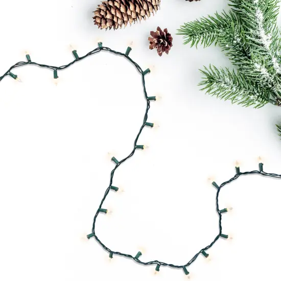 Brite Star Commercial Length Mini Christmas Light Set - Clear - 149.5' Green Wire - 300ct {6}