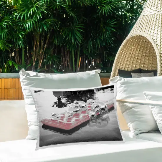 Disco Pool Float Design by Ziwei Li Outdoor Printed Pillow  {2}
