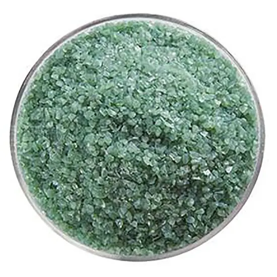 Bullseye Glass Frit Mineral Green Opal Glass 5oz. Jar 90coe {1}