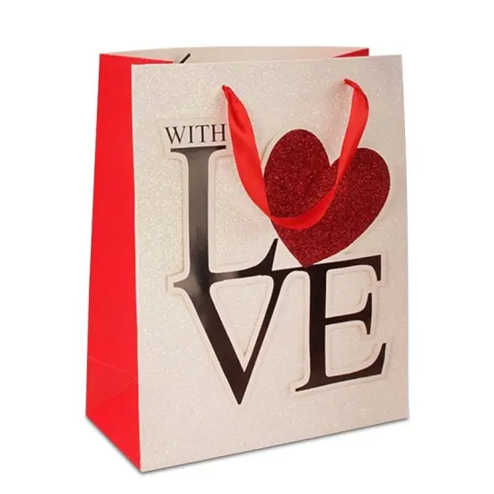 Sparkle Love Applique Euro Tote 7" x 3 7/8" x 9 1/16" Durable Elegant {2}