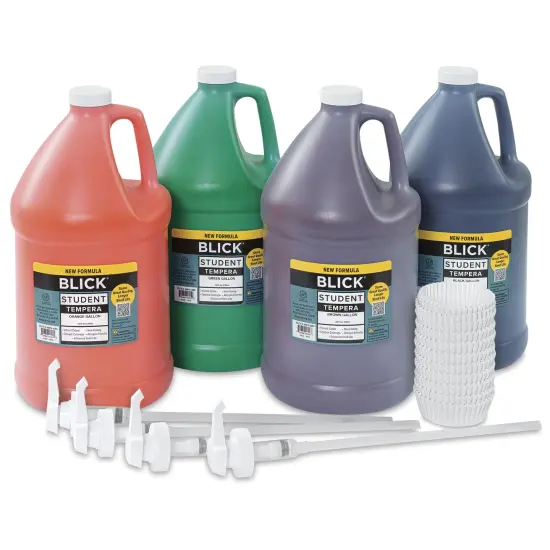 Blick Student Tempera Paints - Set of 4, Pump Kit, Secondary Colors, Gallon {2}