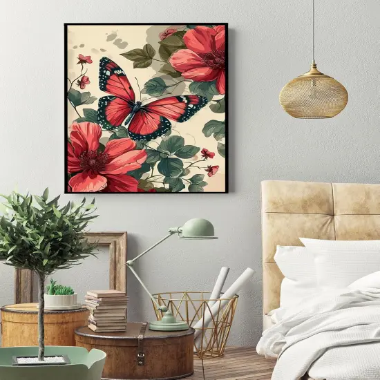 Butterfly Flower Diamond Art Kits for Adults, 5D Diamond Painting Kits for Adults Beginners {4}