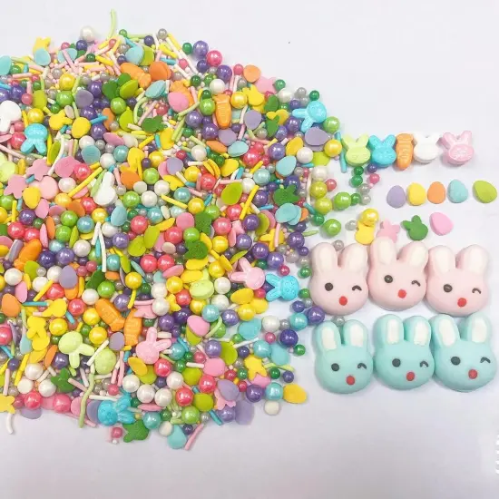 Easter Sprinkles Edible Rabbit Bunny Carrot Sugar Pearls for Easter Cake Decorating Baking Cookie Cupcake Toppers Decorations Easter Valentine Halloween Birthday Supplies {3}