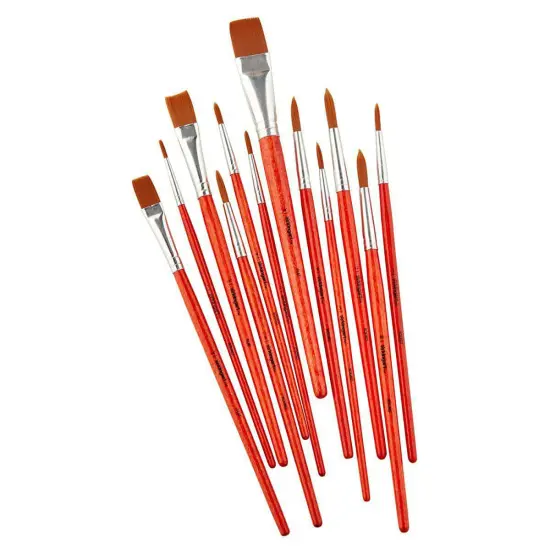 KINGART&reg; Brown Nylon Brush Set 12 pc {2}
