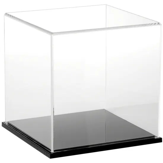 Plymor Clear Acrylic Display Case, 8" x 8" x 8" Black {2}