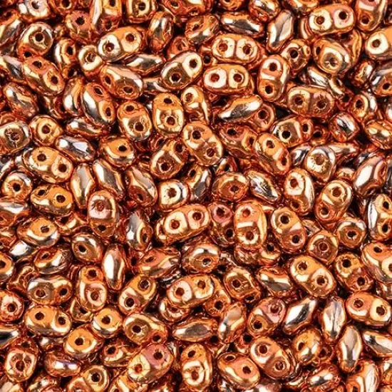 Matubo 2-Hole Czech Glass Opaque Jet Miniduo Beads, 50g Silver Paste Matte {2}