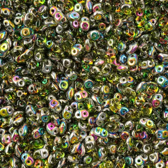 Matubo 2-Hole Czech Glass Vitrail Superduo Beads, 100g Olivine {1}