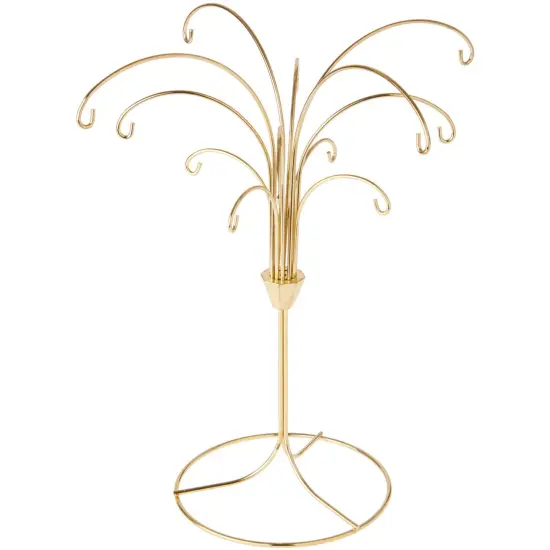 Bard's 12 Arm Gold-toned Ornament Stand, Tree, 11.5" H x 10" W x 10" D {1}