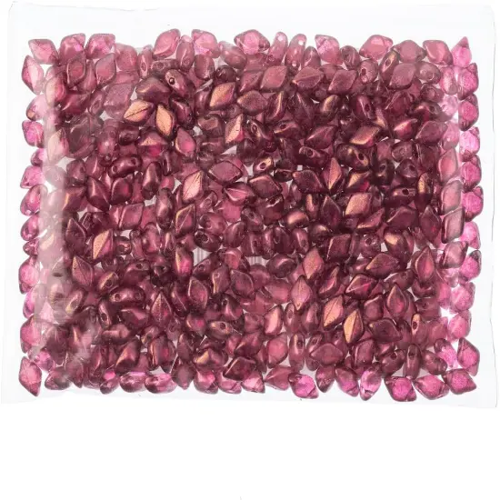 Matubo 2-Hole Czech Glass Crystal Halo Gemduo Beads, 50g French Rose {2}