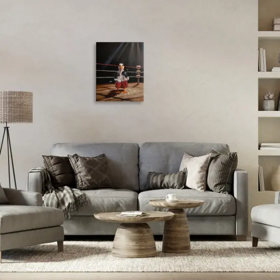 Stupell Industries Duck in Boxing Ring Canvas Design by Lucia Heffernan {2}