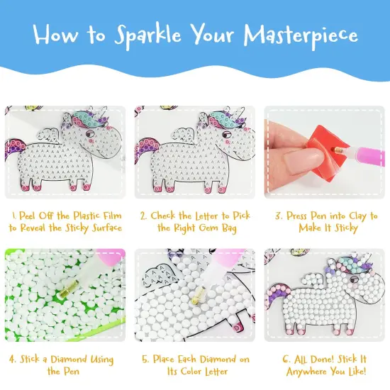 Wrapables Diamond Art Kits, 5D Gem Painting DIY Arts & Crafts Stickers, 8pcs Sweet Treats {3}