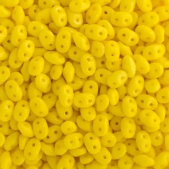 Matubo 2-Hole Czech Glass Opaque Superduo Beads, 100g Lemon {1}