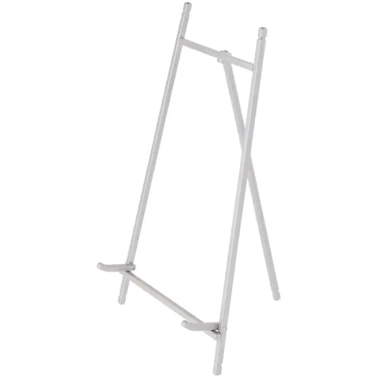 Bard's Satin Silver Metal Easel, 12" H x 7" W x 7.75" D {1}