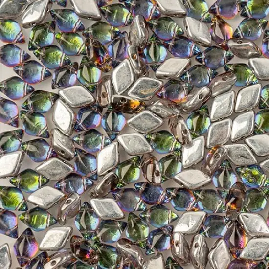 Matubo 2-Hole Czech Glass Backlit Gemduo Beads, 50g Light Amethyst Sfinx {1}