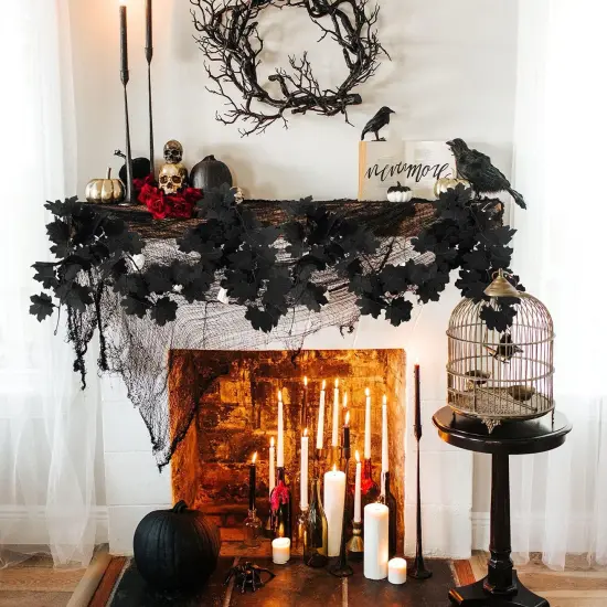 8PCS Halloween Artificial Hanging Fall Leave {5}