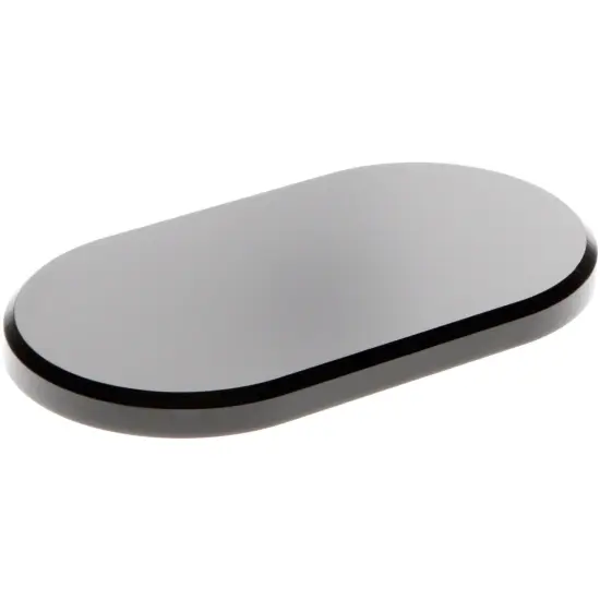 Plymor Black Acrylic Oval Beveled Display Base, 7" W x 4" D x 0.5" H {1}