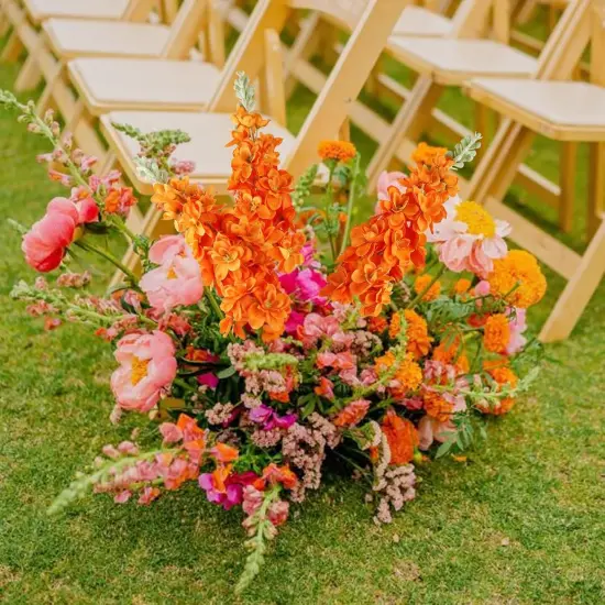 Orange Fake Flowers Larkspur Realistic Faux {5}