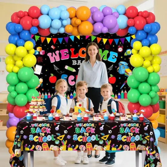 143Pcs Rainbow Balloons for First Day of School {4}