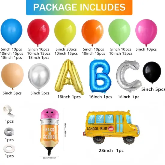 Back to School Rainbow Letter Balloon Arch Kit {4}