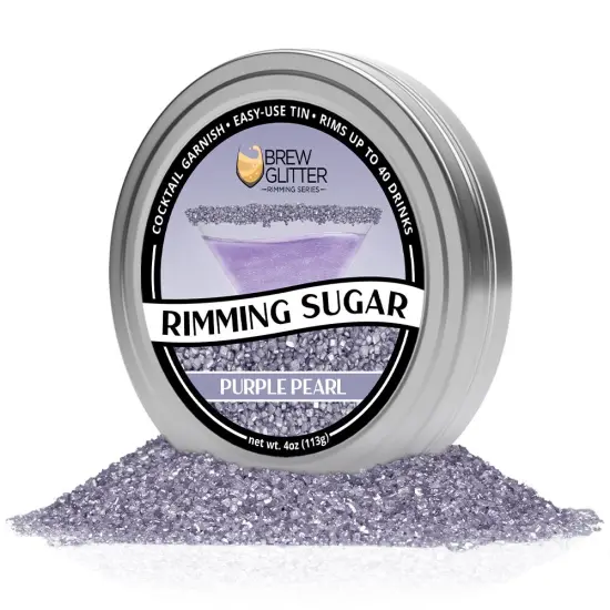 Brew Glitter - Purple Pearl Rimming Sugar (4oz, 1x Bar Tin) Cocktail Garnish for Mixed Drinks & Refreshments {4}