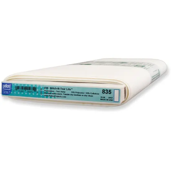 Pellon Stitch-N-Tear Lite Tear Away Embroidery Stabilizer-White 20"X25yd {1}