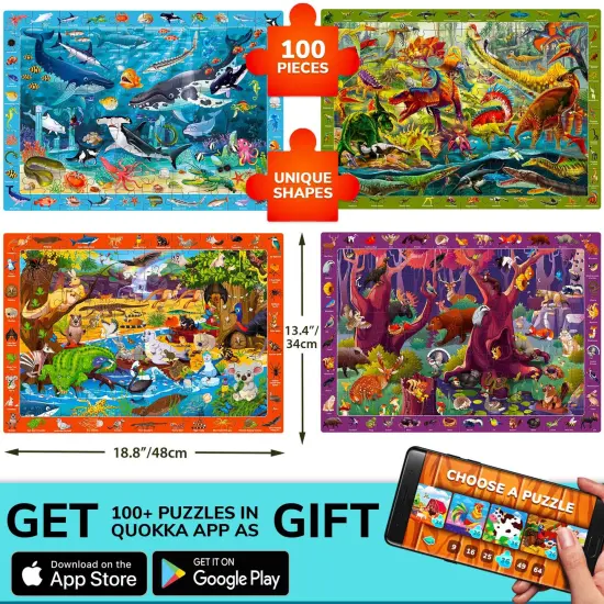 100 Pcs Search & Find Puzzles for Kids | Forest & Ocean {5}