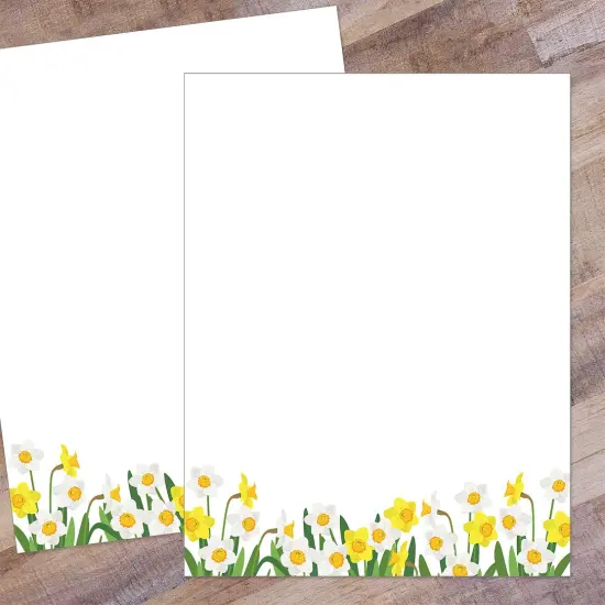 Great Papers! Daffodil Meadow Delight Letterhead, for Invitations, Announcements and Personal Messages, Printer Friendly 8.5&rdquo;x11&rdquo;, 50 Pack {3}