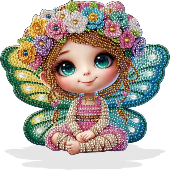 Flower Fairy Tabletop Crystal Diamond Art Kits for Adults,Special Shaped Crystal Fairy Diamond Painting Kits for Beginners {1}