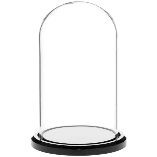 Plymor Mini Glass Display Dome Cloche (Black Acrylic Base) {2}