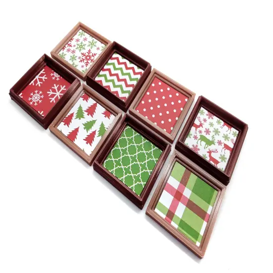 Framed Wall Art for Dollhouses, 8 Christmas Patterns, about 1 inch high, Adorabilities {5}