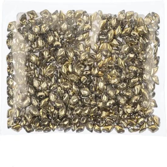 Matubo 2-Hole Czech Glass Gemduo Beads, 50g Crystal Amber {2}