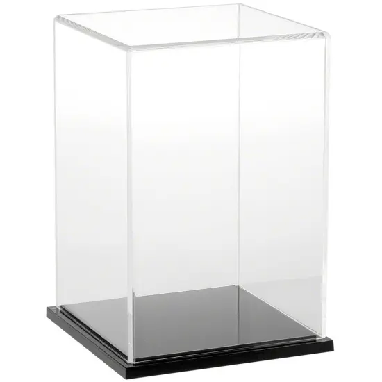 Plymor Clear Acrylic Display Case, 6" W x 6" D x 9" H Hardwood (Mirrored) {2}