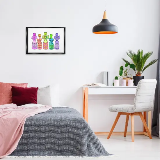 Stupell Industries Patterned Drink Bottles Floating Frame Design by Katie Conley {2}