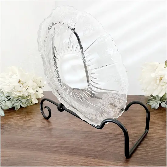 Bard's Adjustable Black Wrought Iron Bowl or Deep Platter Stand, 10" H x 5" W x 8.75" D (For 9" - 11" Bowls or Deep Platters) {3}