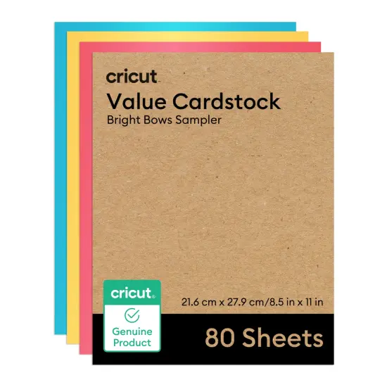 Cricut Value Card Stock, Bright Bows Sampler, 8.5 in x 11 in, 80 Sheets, 80 Count {1}