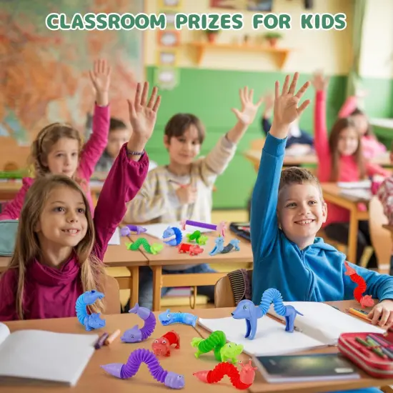 20Pcs Animal Pop Tubes，Easter Fidget Toys for Toddlers,Party Favors, Carnival Prizes, Valentine's Day Birthday Gifts, Sensory Toys for Kids 3-8, Pi&ntilde;ata Stuffers, Autism Toys {4}