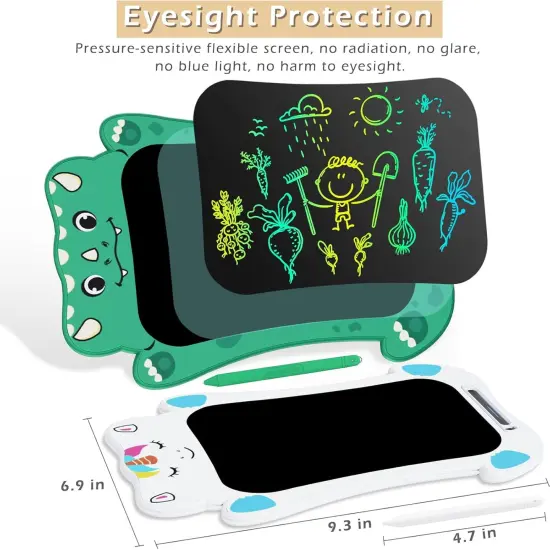 LCD Drawing Writing Tablet - Drawing Pad Doodle Board for Kids Toddlers Drawing Toy Educational Learning Toys Christmas Birthday Gift 2 3 4 5 6 7 8 Year Old Girls Boys (Dino&Unicorn) {2}
