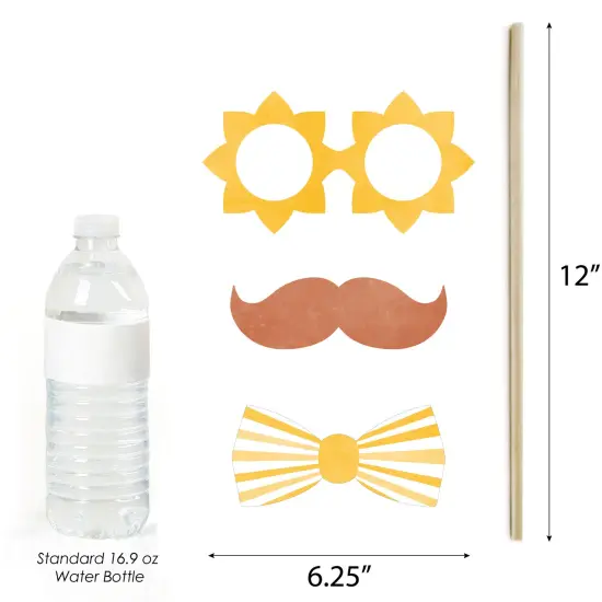 Big Dot of Happiness Here Comes The Son Baby Shower Photo Props, Boy Boho -Themed Personalized Selfie Photobooth Party Supplies - 20 Count {5}