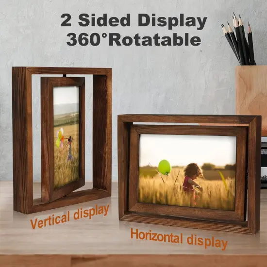 2 Pack 5x7 Rotating Floating Picture Frames {3}