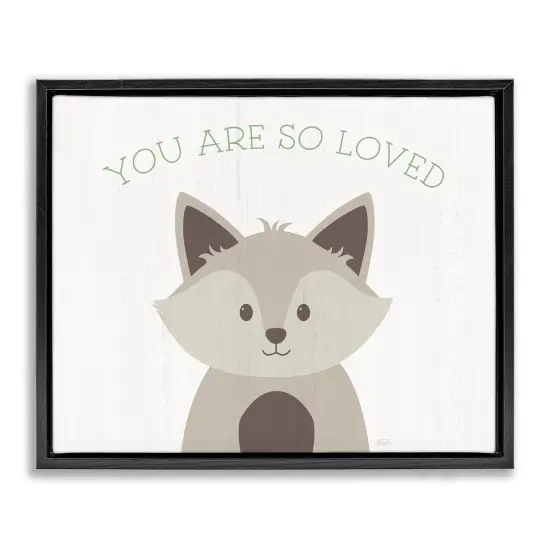 Stupell Industries So Loved Smiling Fox Framed Floater Canvas Wall Art Design by Natalie Carpentieri {1}