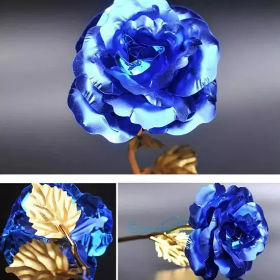 24K Dipped Gold Rose Artificial Flower Valentine's Day Gift For Girlfriend Wife {3}